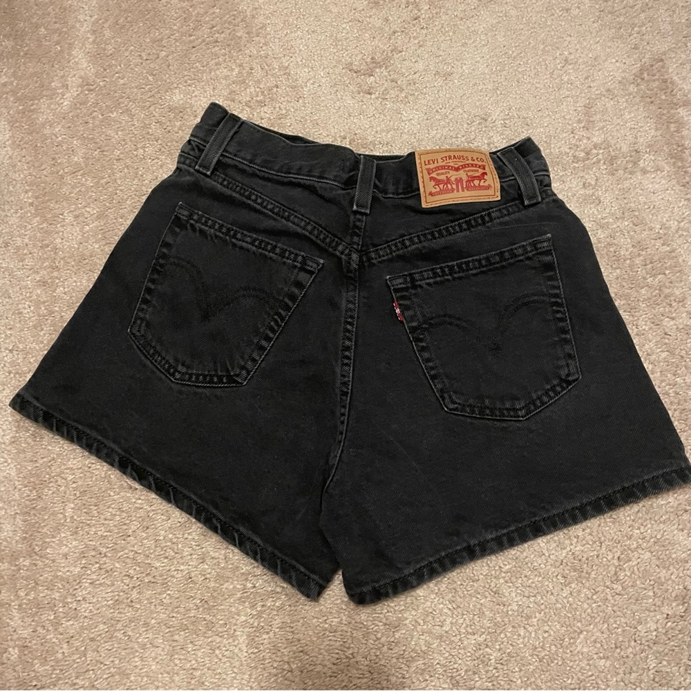 Levi’s black denim high waisted shorts